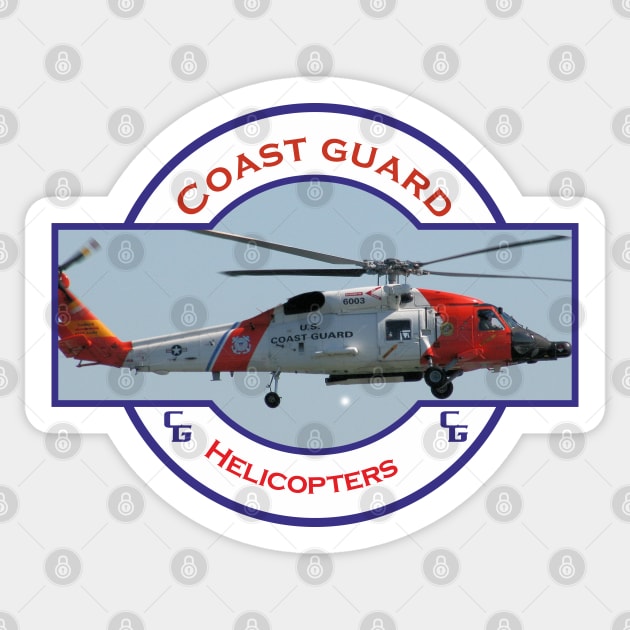 US Coastguard search and rescue Helicopter, Sticker by AJ techDesigns